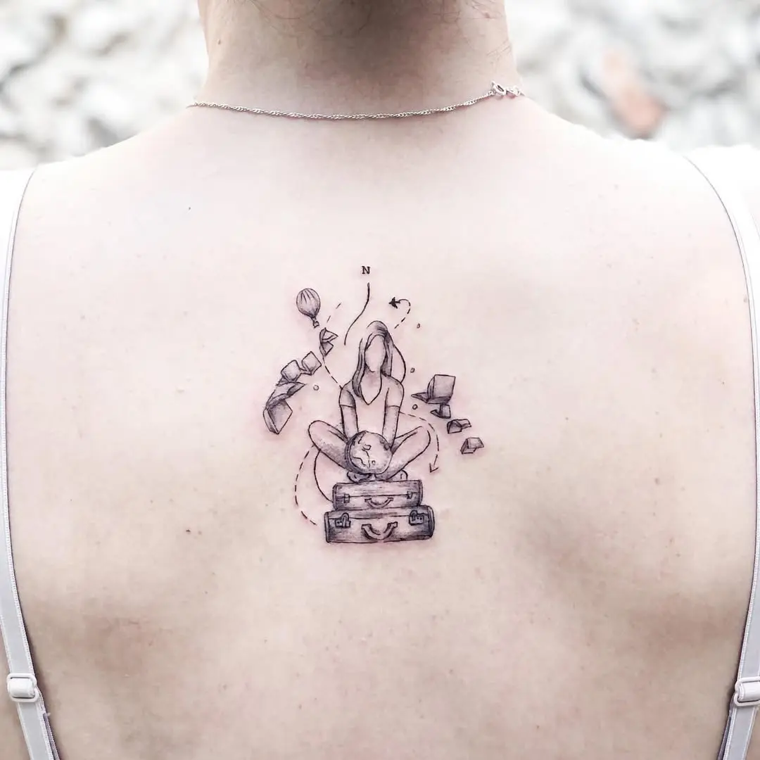Exploring the world through intricate travel tattoos
