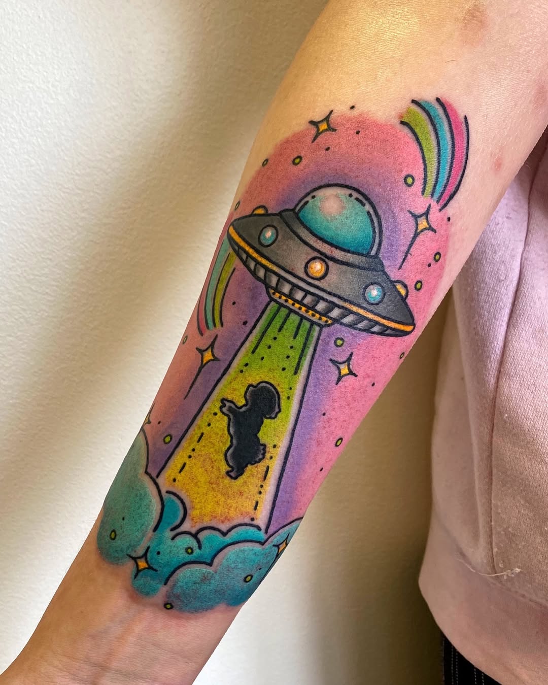 Charming UFO with a playful alien theme