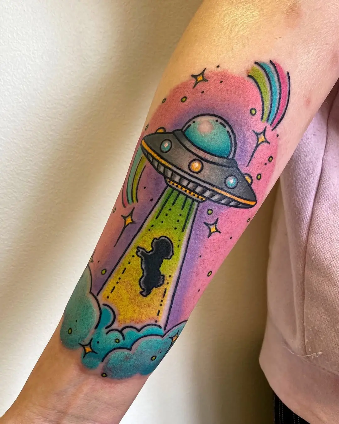 Charming UFO with a playful alien theme