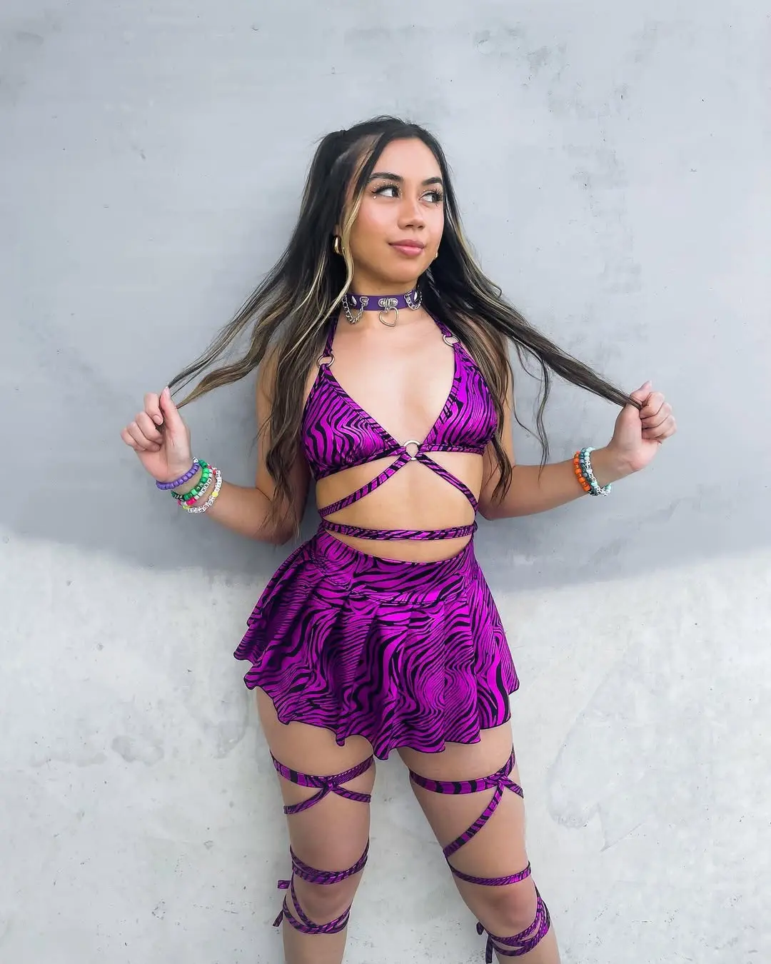 Bold and playful zebra print festival attire