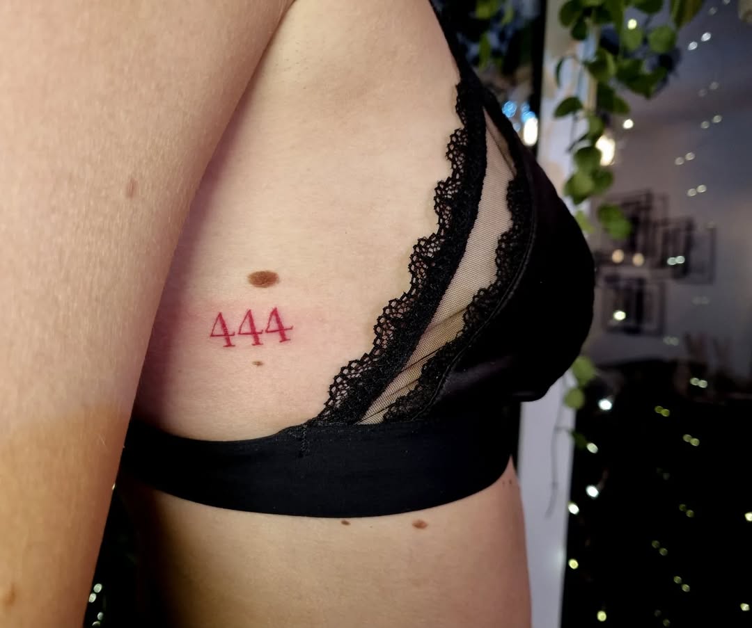 Meaningful 444 Angel Number Tattoo Design