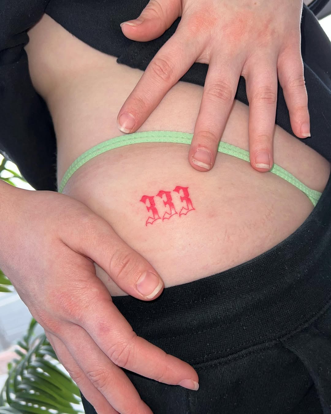 Minimalistic 333 Tattoo on Skin