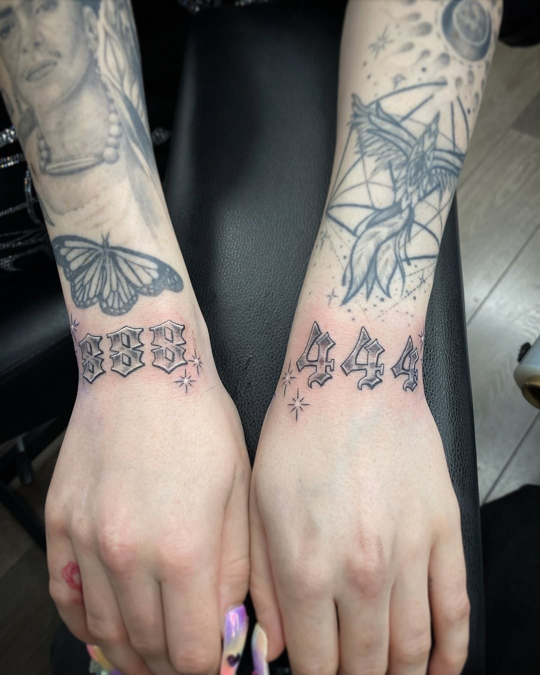 Unique 888 and 444 angel number tattoos