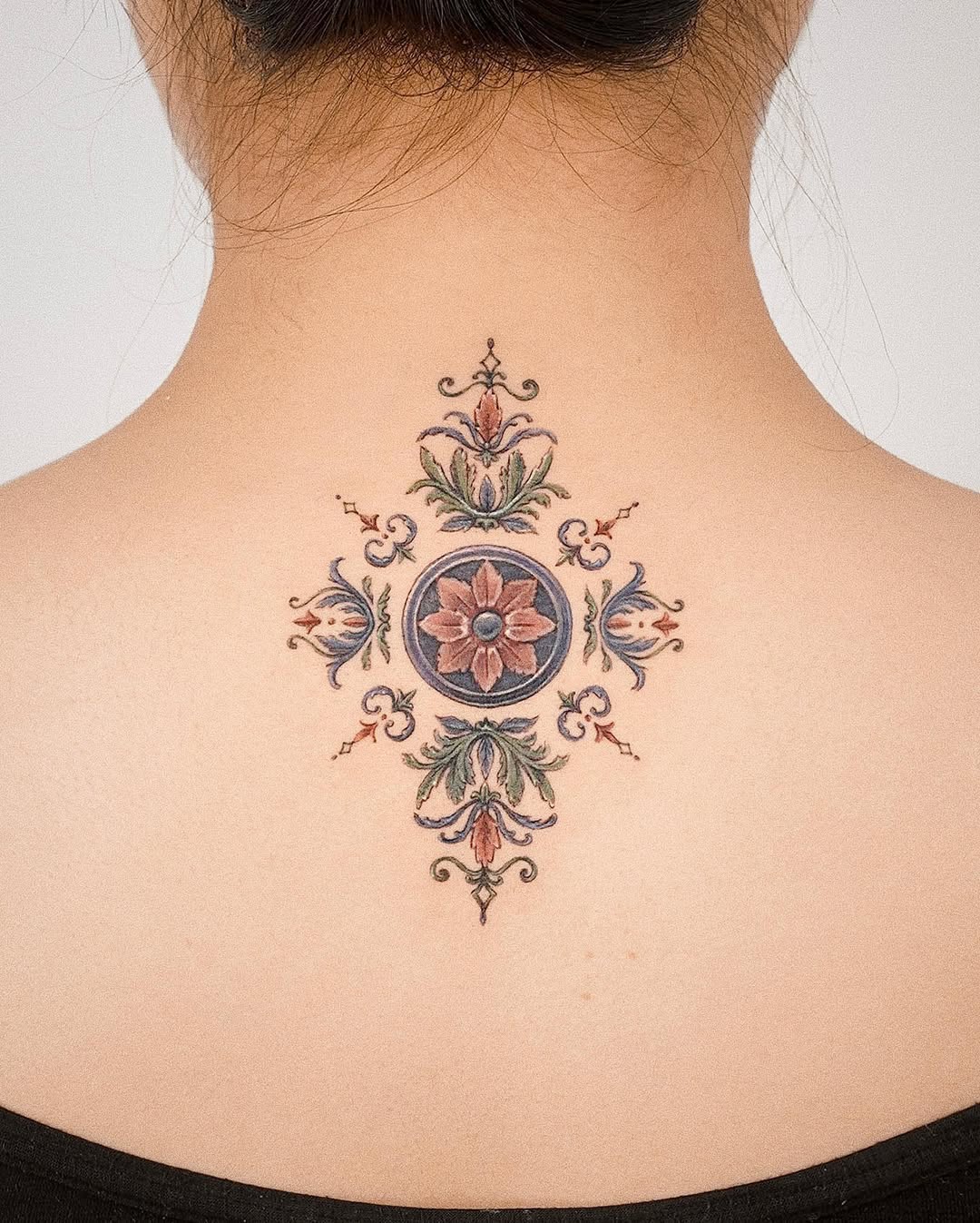Elegant floral design for back tattoos