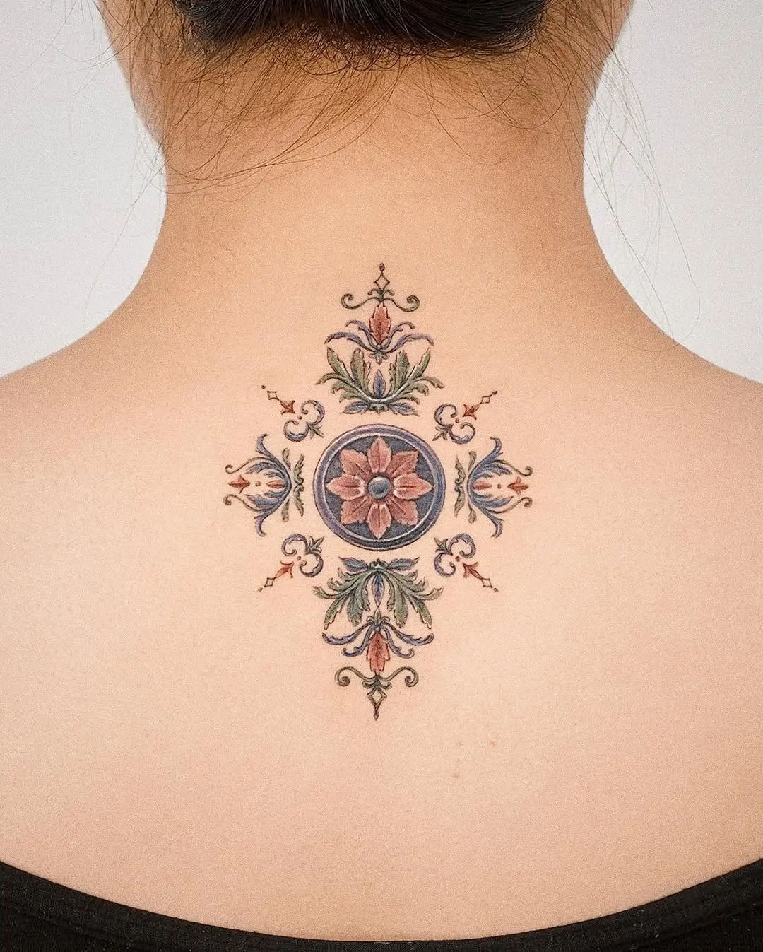 Elegant floral design for back tattoos