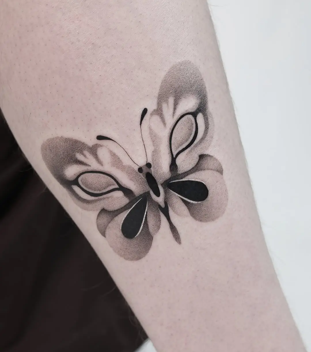 Stunning Black and Gray Butterfly Tattoo Design