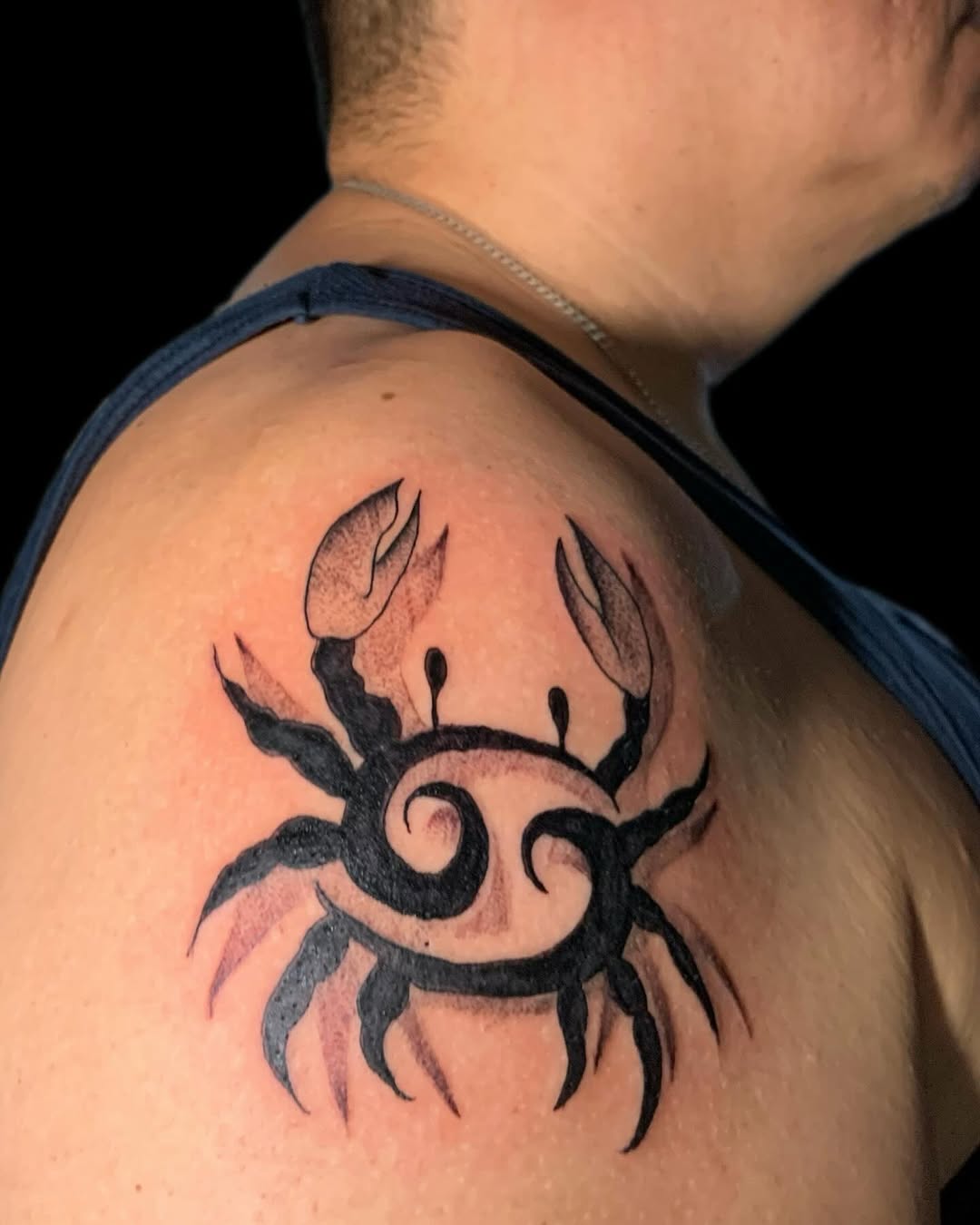 Stylish Cancer Crab Zodiac Tattoo Design