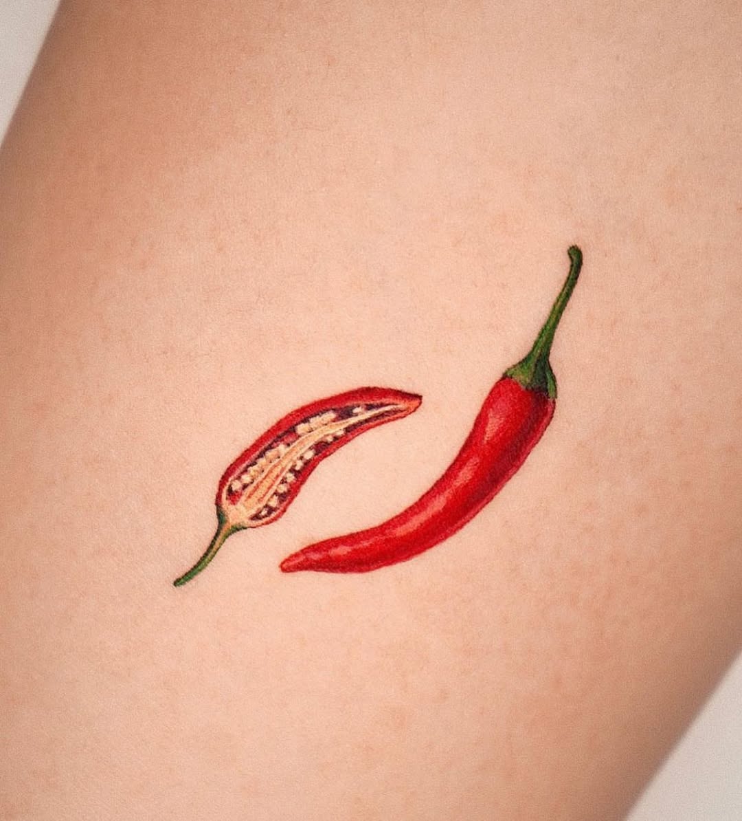 Vibrant chili pepper culinary ink design