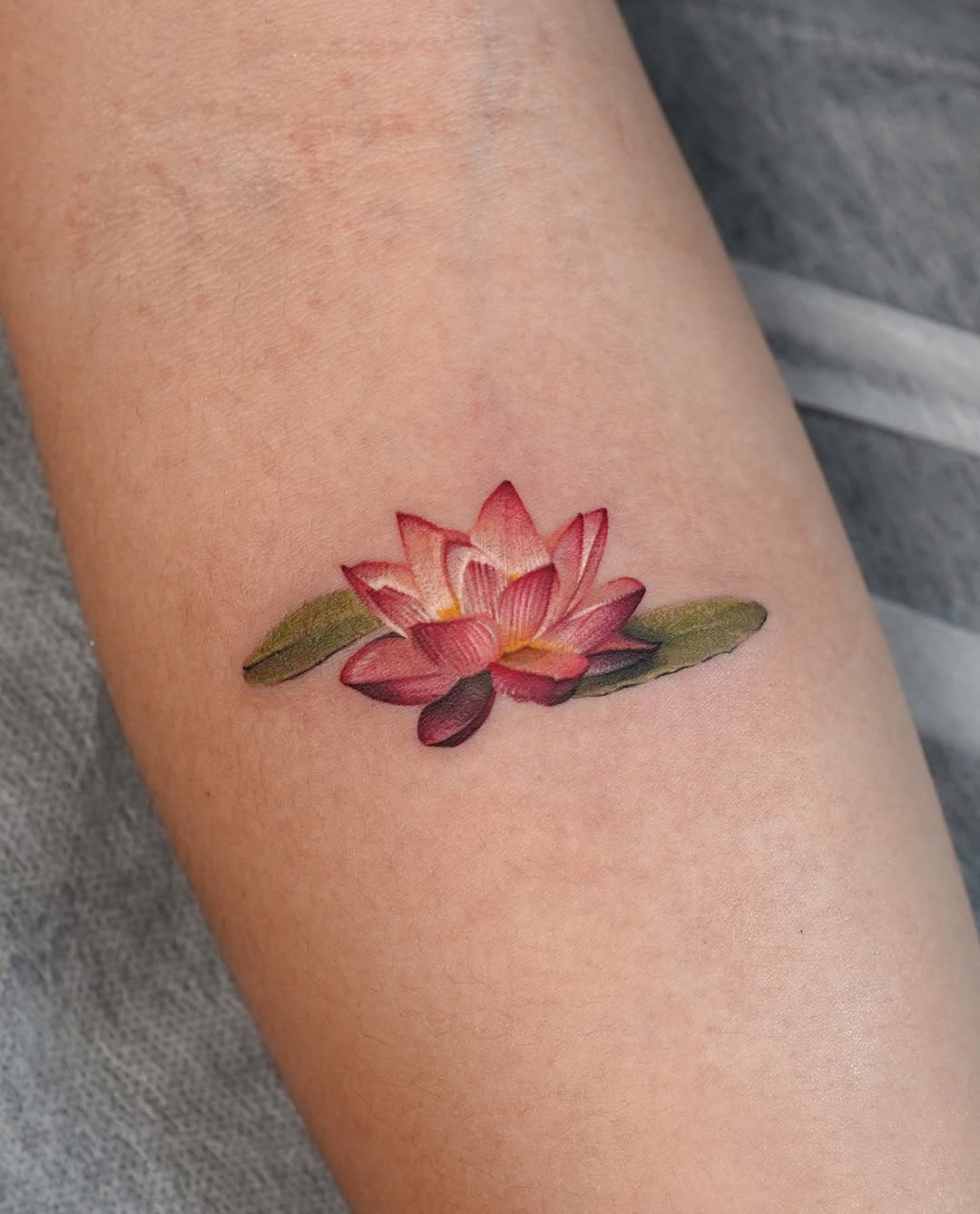 Stunning lotus tattoo with vibrant colors