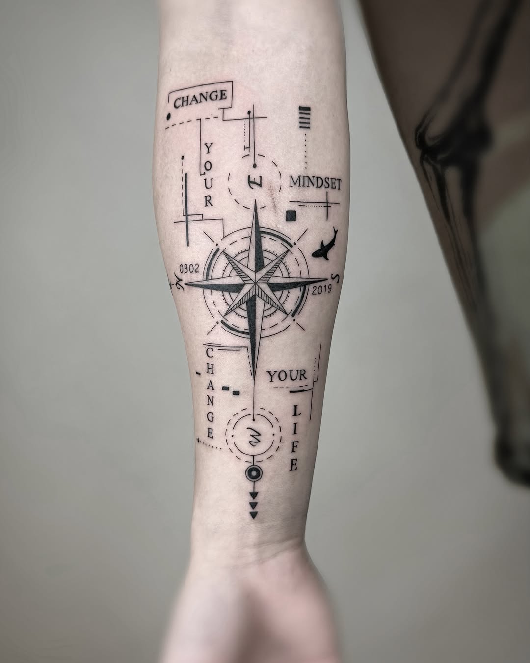 Inspirational Compass Tattoo for Life Direction