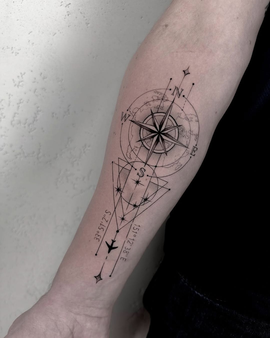 Stylish compass tattoo for the adventurous heart