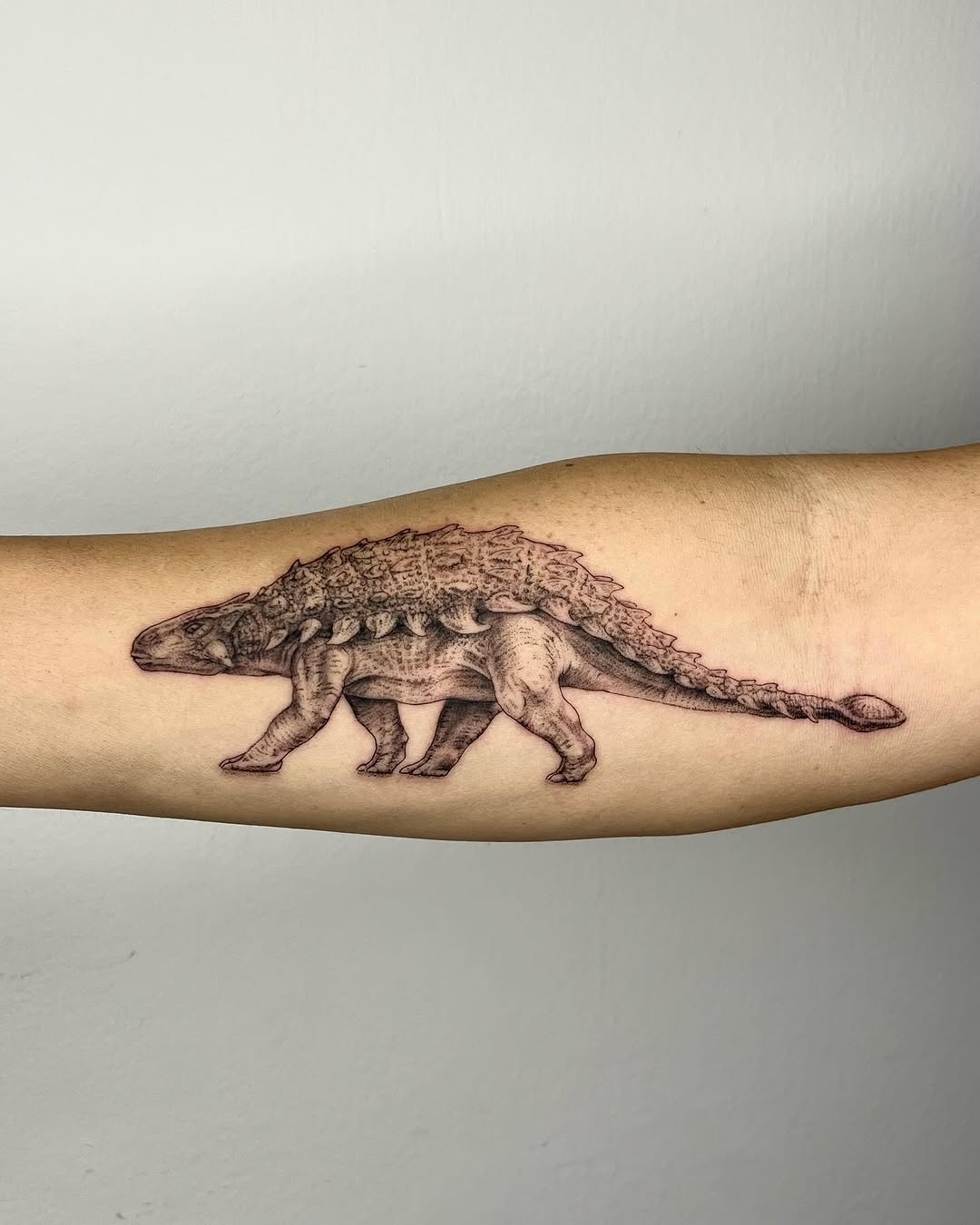 Stunning Stegosaurus Tattoo on Forearm