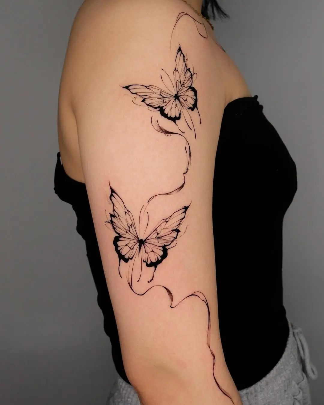Stunning butterfly tattoos with delicate lines