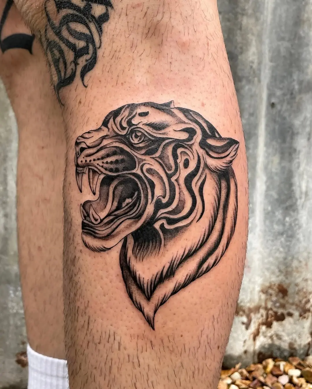 Bold Tiger Tattoo Showcasing Wild Intensity