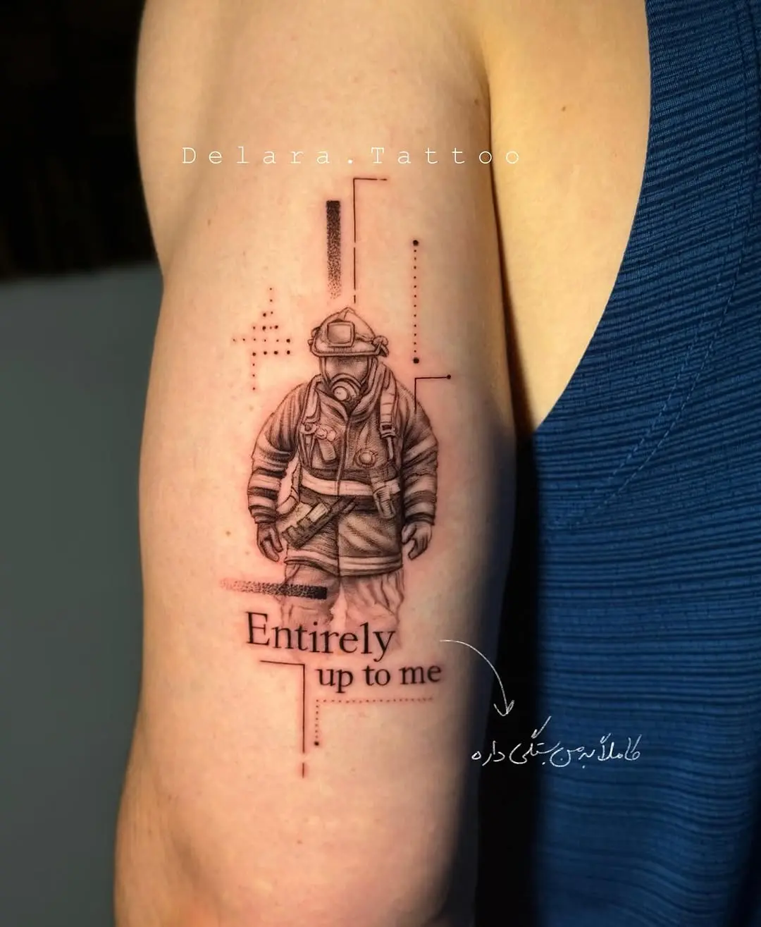 A striking firefighter tattoo with personal meaning