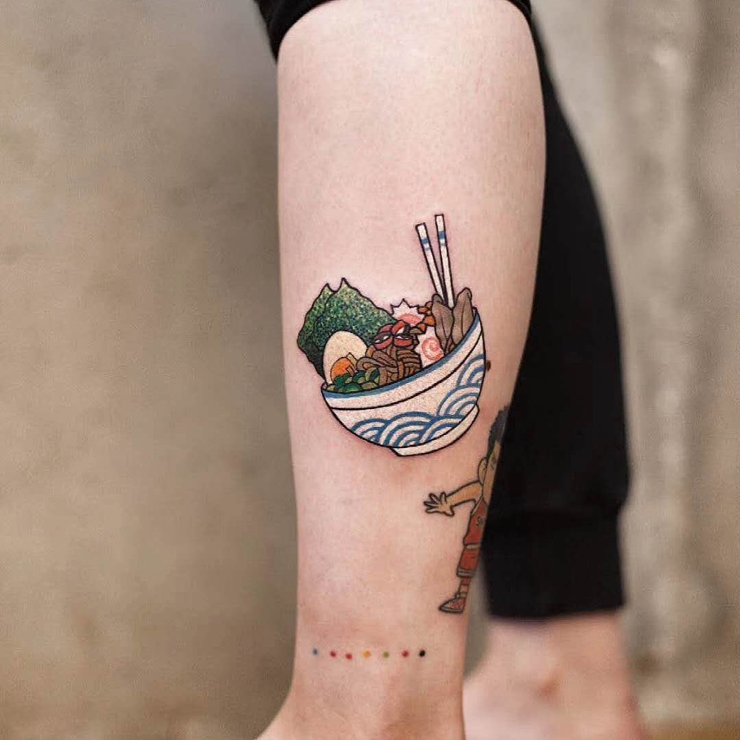 Delicious bowl of ramen tattoo art