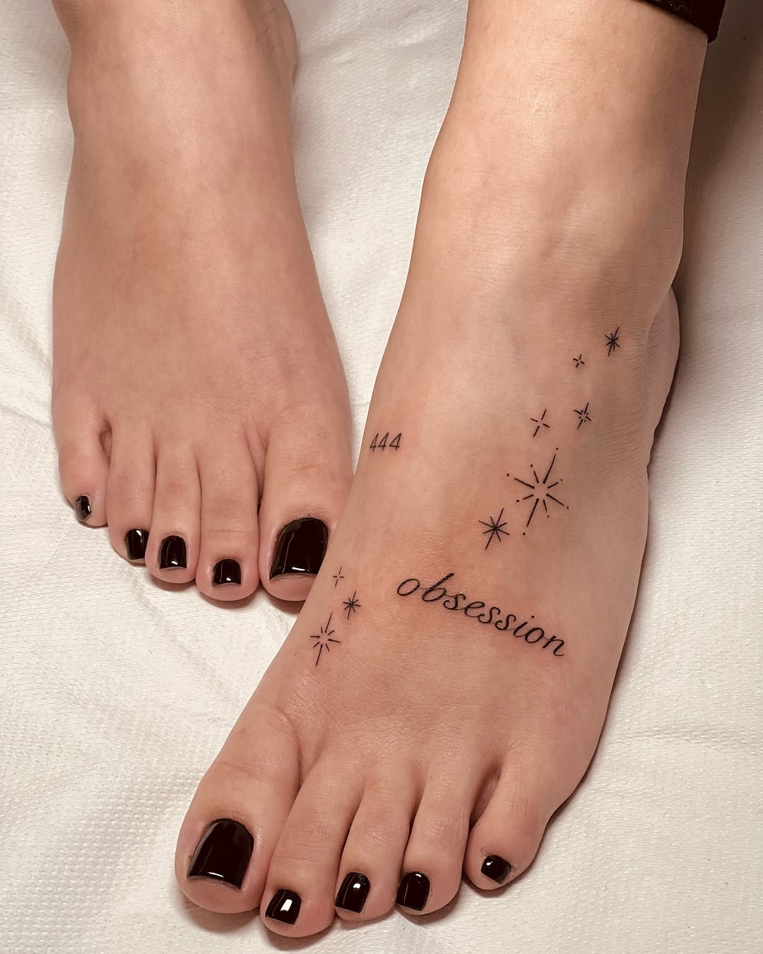 Unique Starry Foot Tattoos with Personal Touches