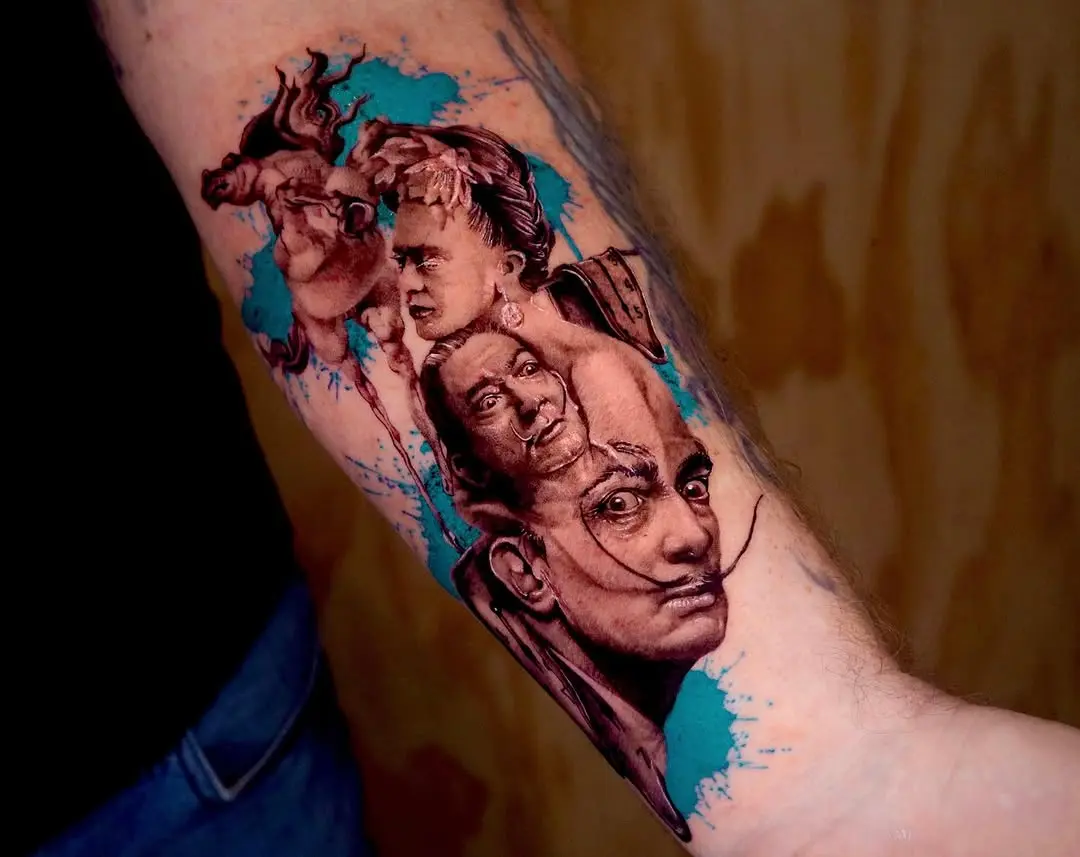 Bold Frida Kahlo Ink on Skin