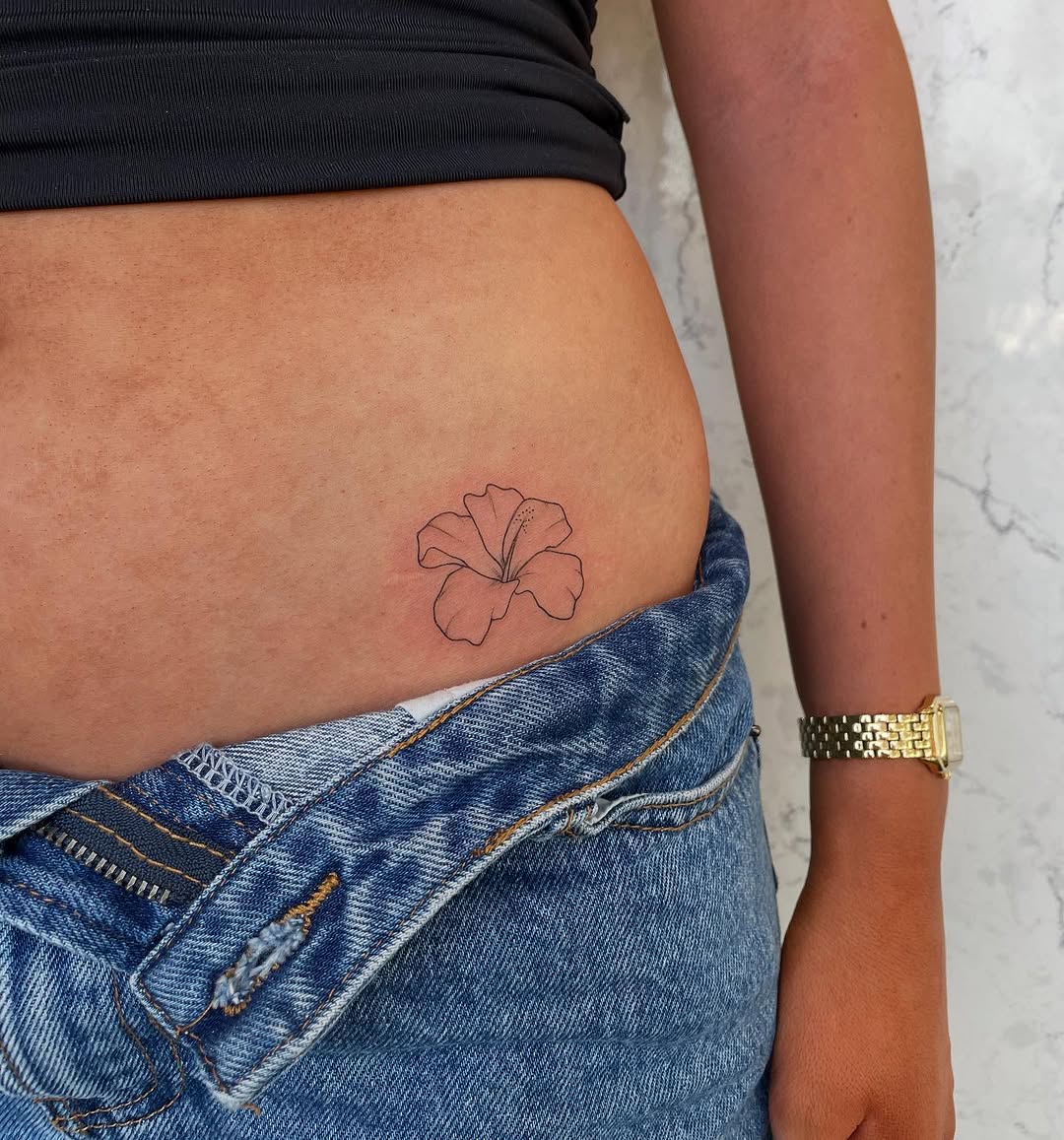 Delicate Floral Hip Tattoo for Subtle Style