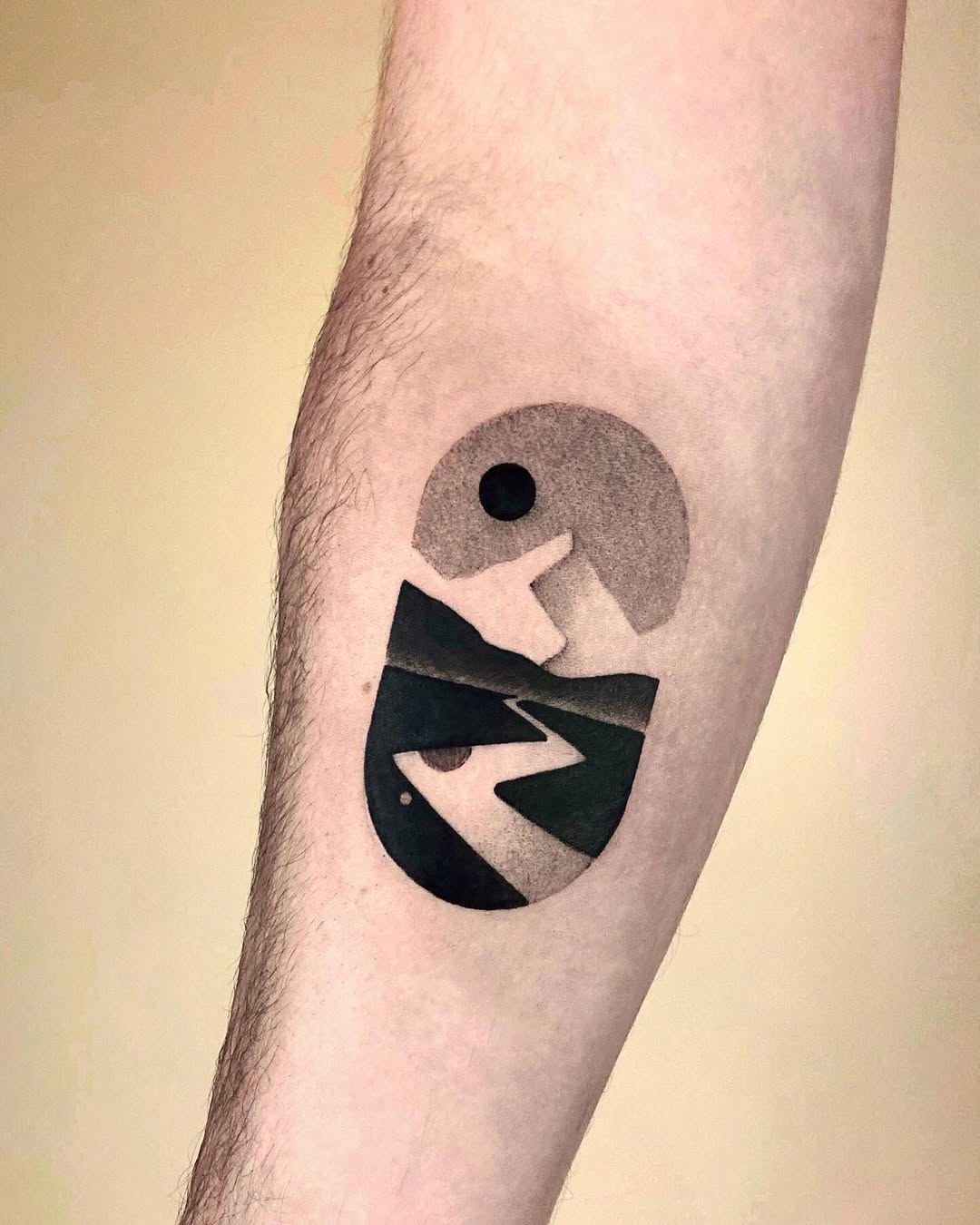 Modern minimalist landscape tattoo design