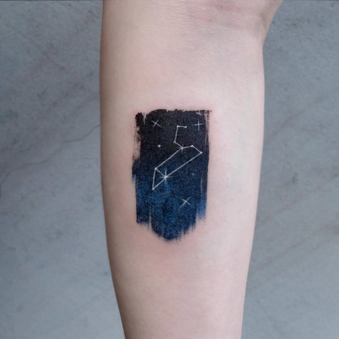 Stylish Leo Constellation Tattoo Design