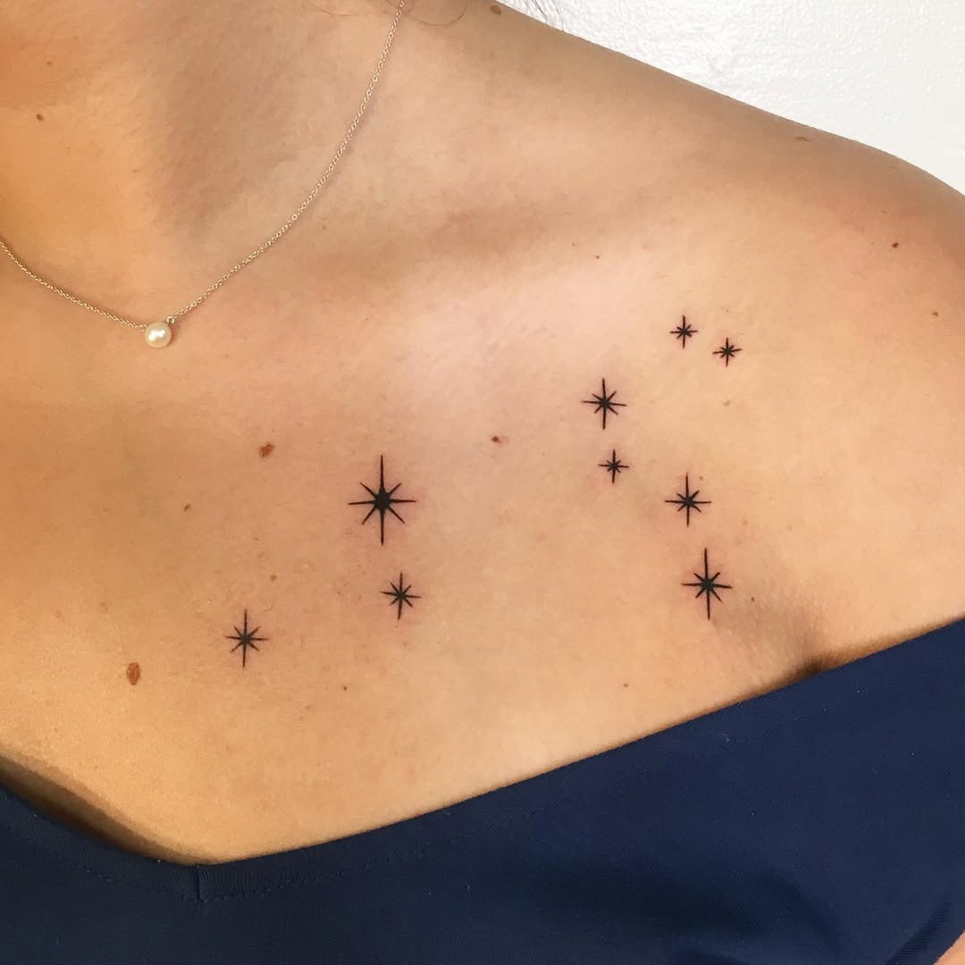 Chic Leo-inspired Star Tattoo Design