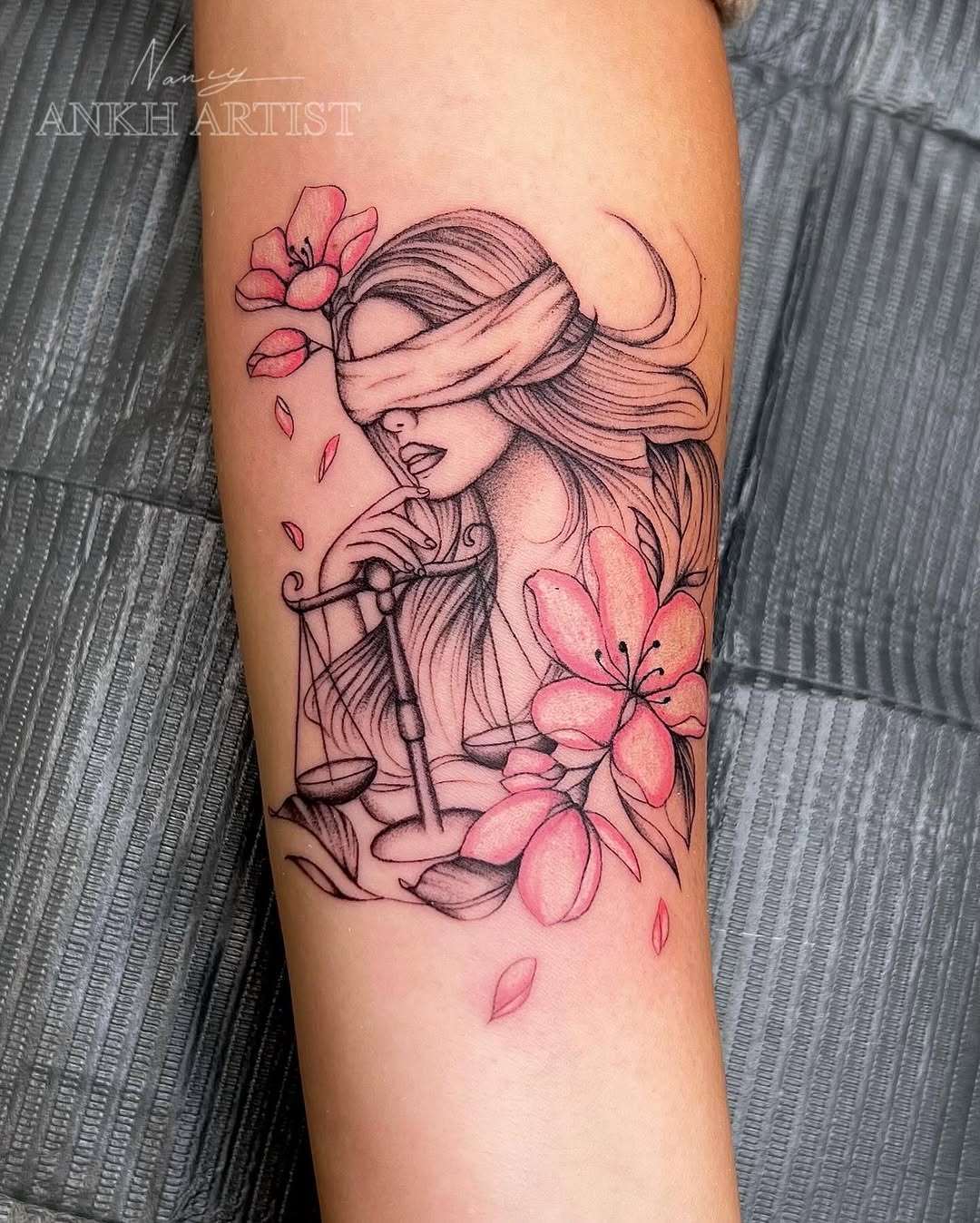 Artistic Libra tattoo blending elegance and balance