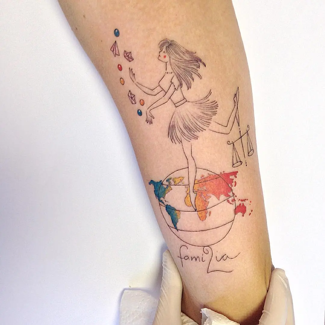 Playful artistic representation of the Libra symbol