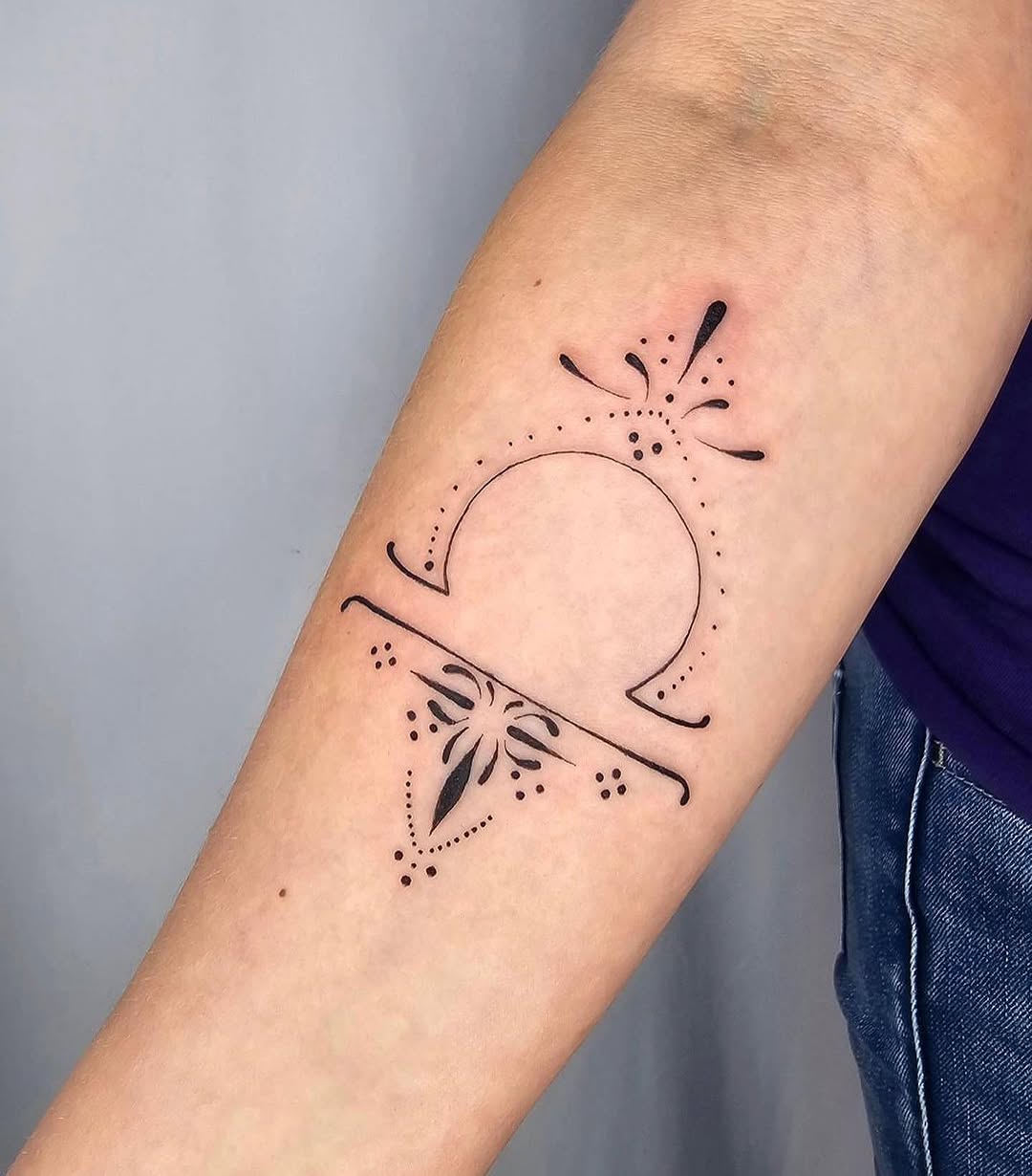 Elegant Libra Tattoo with Minimalist Design