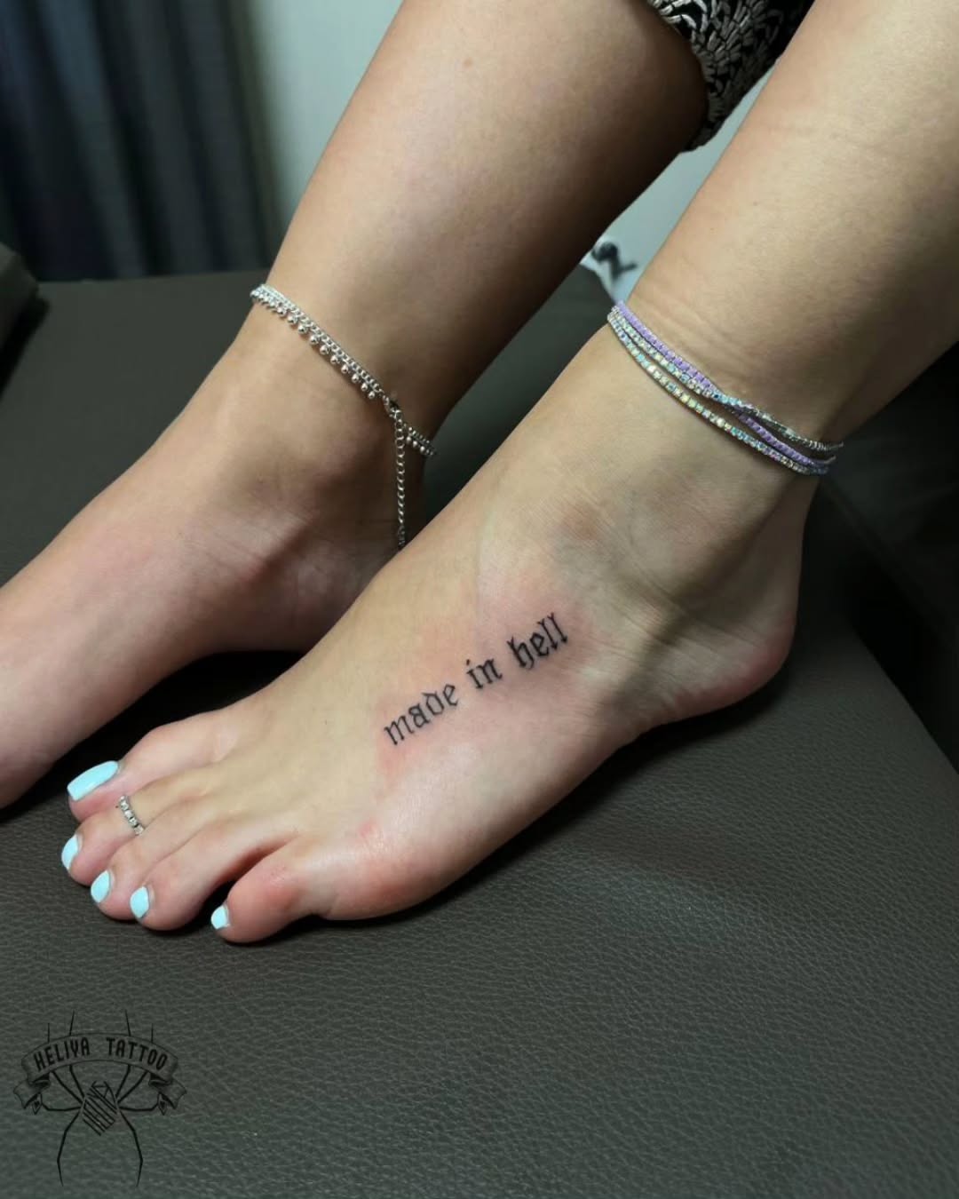 Striking Foot Tattoo: Made in Hell