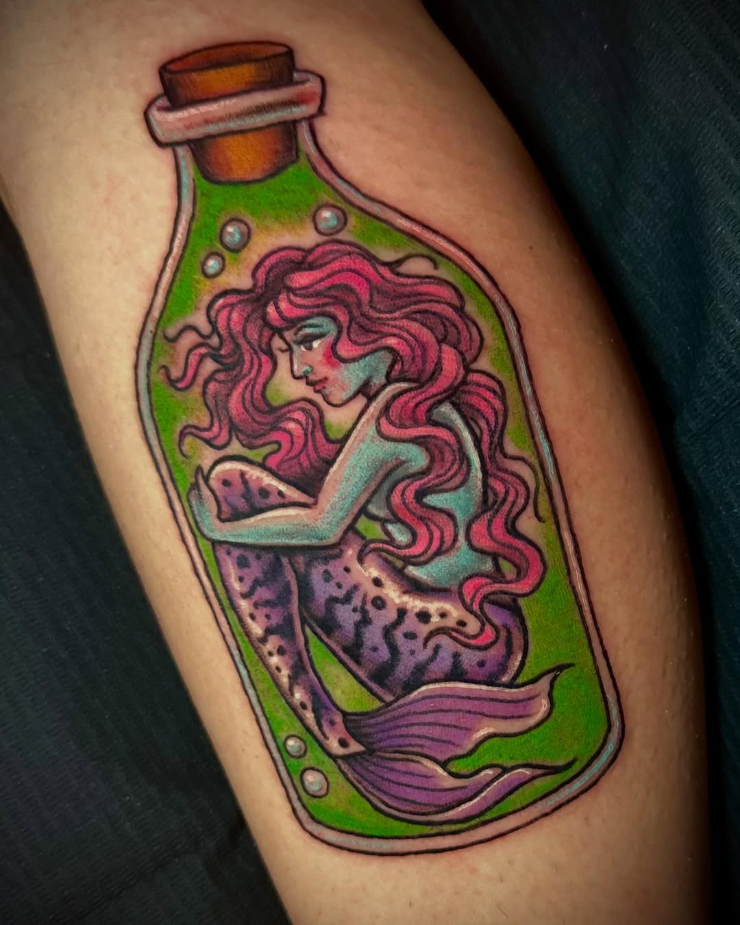 Whimsical Mermaid in a Bottled Design