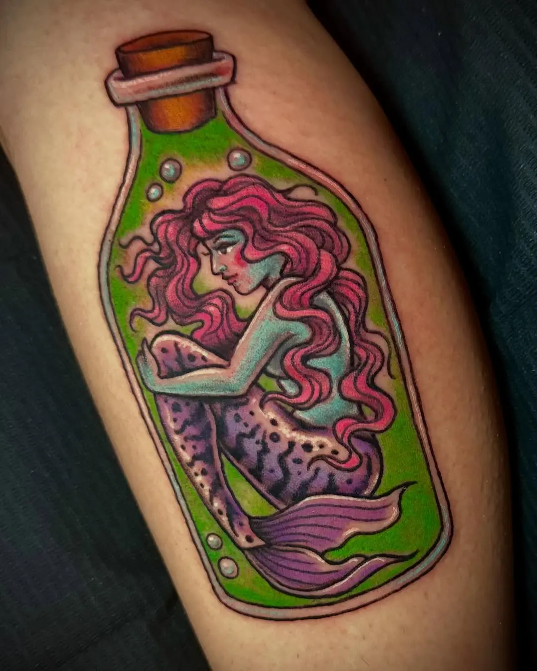 Whimsical Mermaid in a Bottled Design