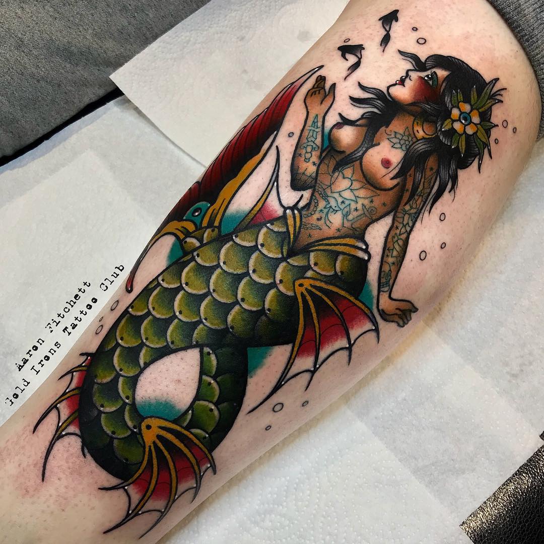 Enchanting mermaid tattoo full of vibrant colors