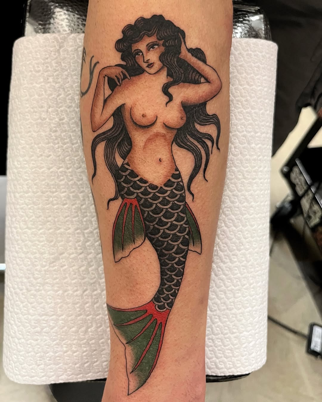 Stunning Mermaid Tattoo with Vibrant Colors