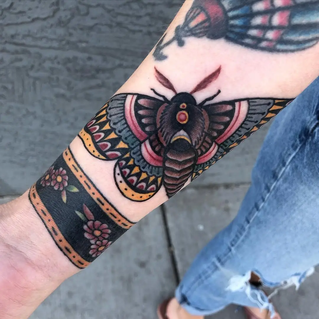 Vibrant Moth Tattoo for Artistic Souls