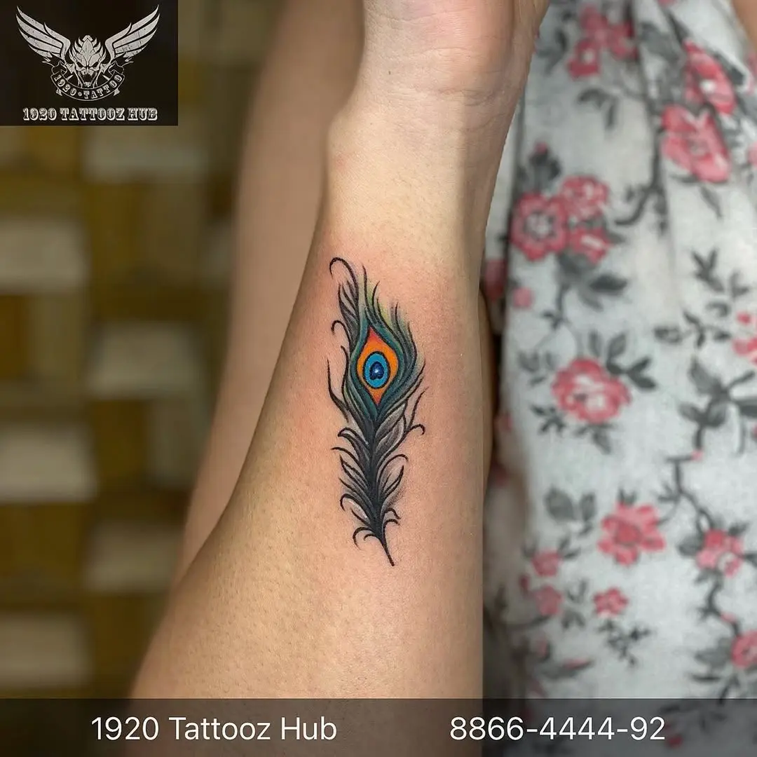 Vibrant peacock feather ink for artistic expression