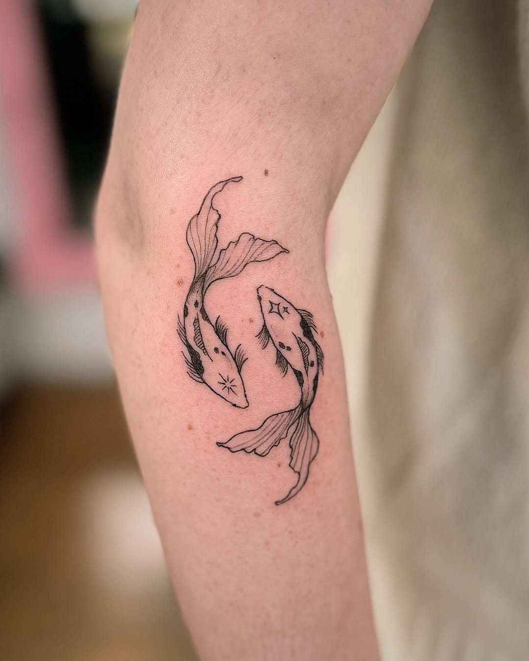 Elegant Pisces Tattoos Featuring Koi Fish Design