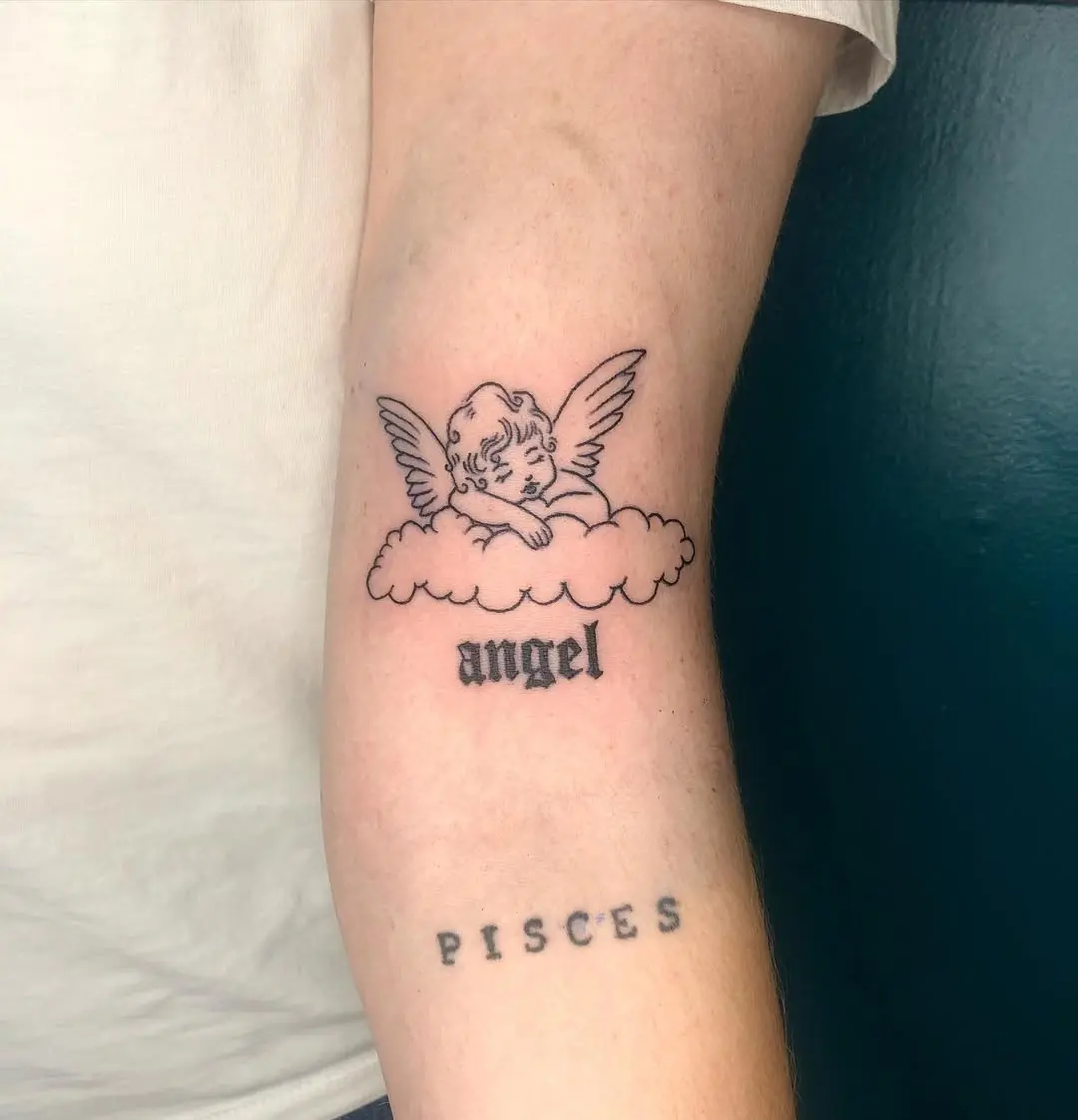 Celestial Pisces Tattoo with Angelic Vibes