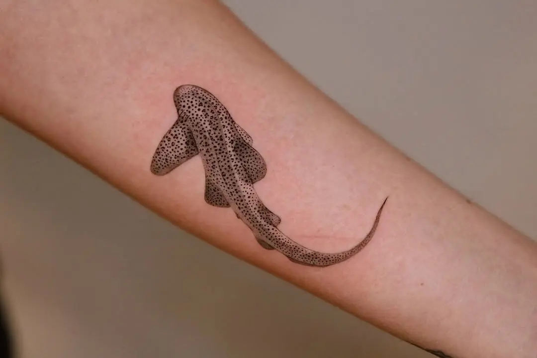 Stunning Black and Gray Shark Tattoo Design