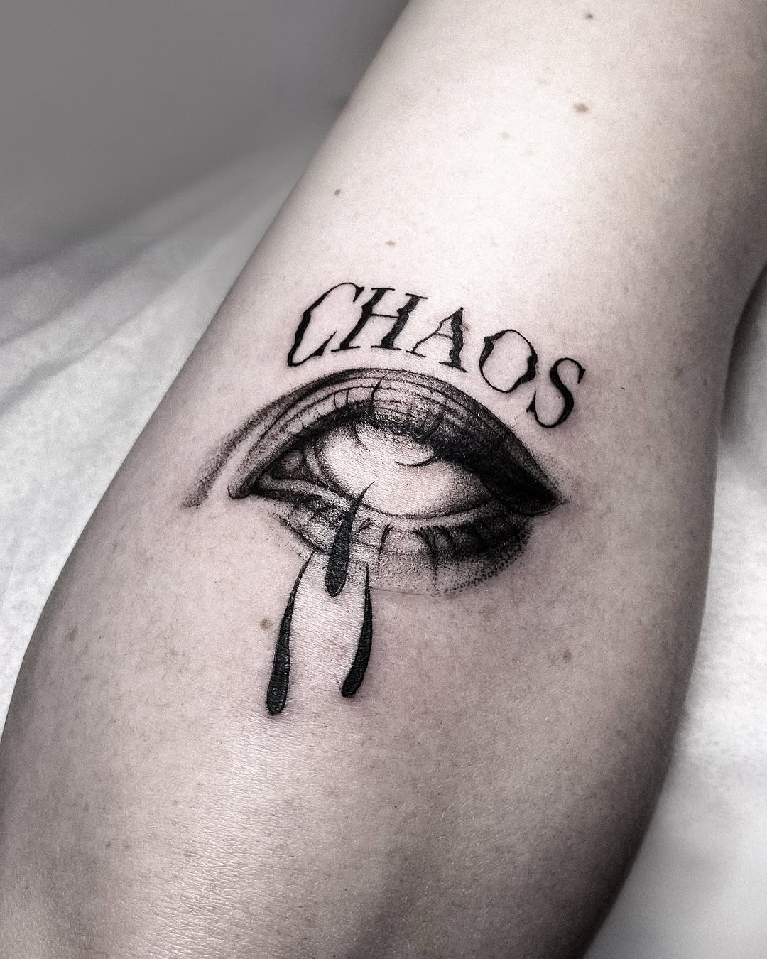 Emotional chaos captured in ink on skin