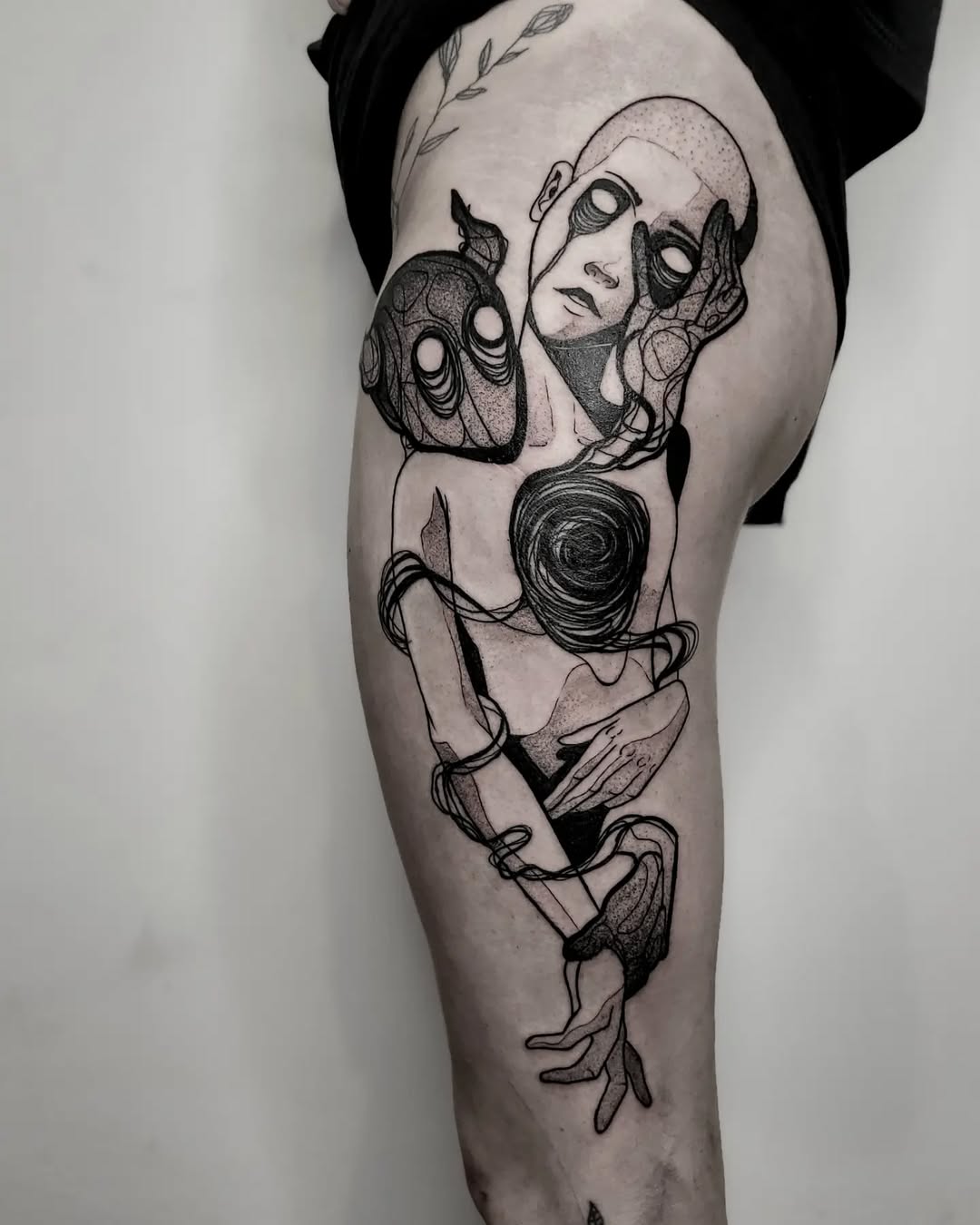 Exploring emotions through unique black ink tattoos