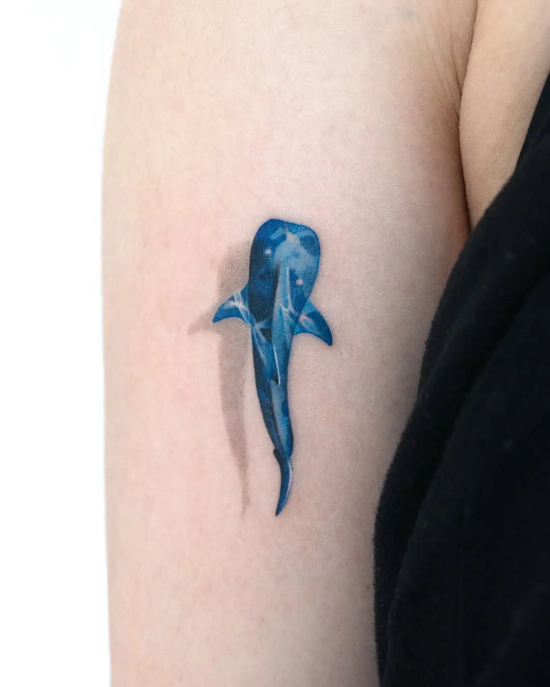 Stunning Blue Shark Tattoo on Arm