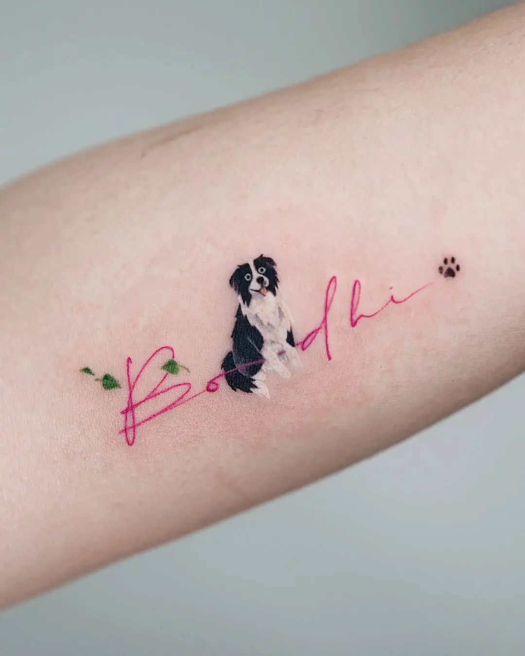 Charming dog tattoo with personalized touch