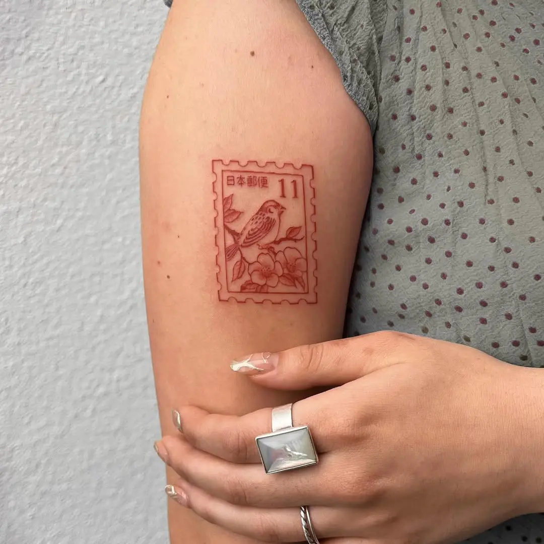 Unique Bird Design Inspired by Vintage Stamps