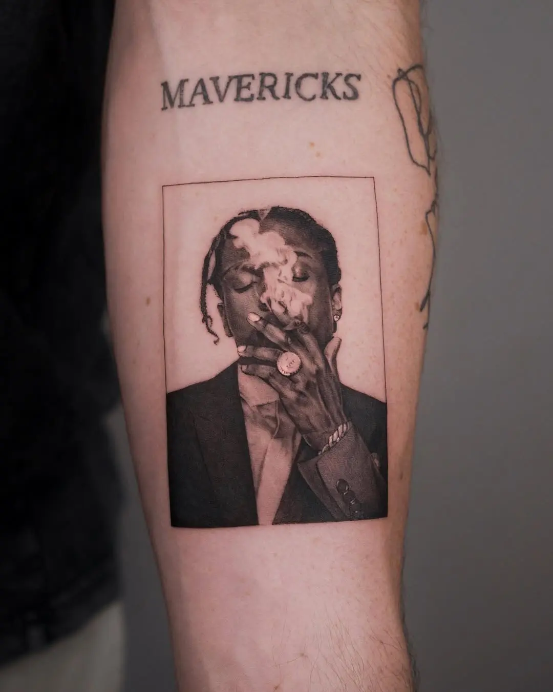 Unique small tattoo depicting smoky vibes