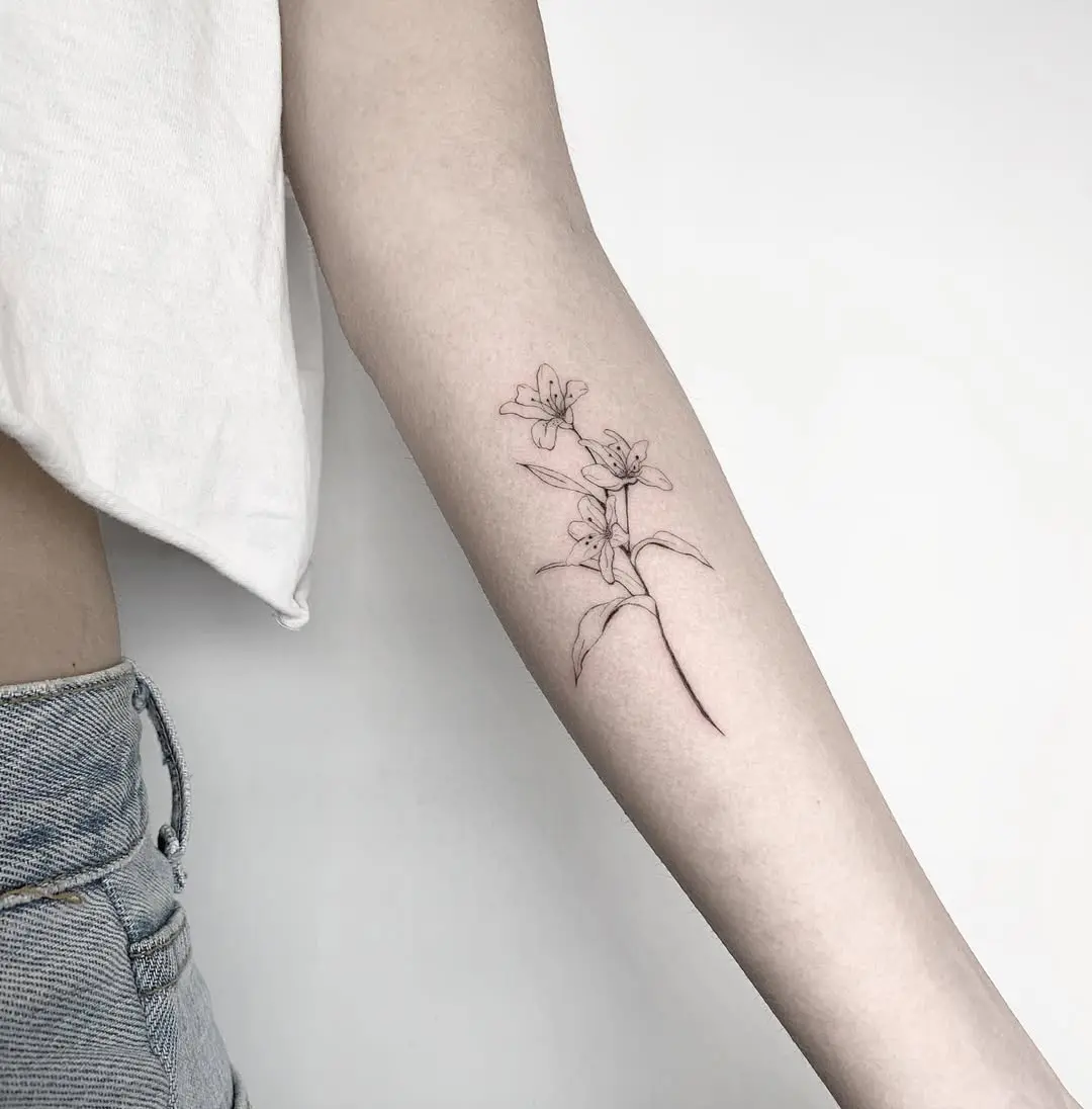 Delicate floral tattoo design for women