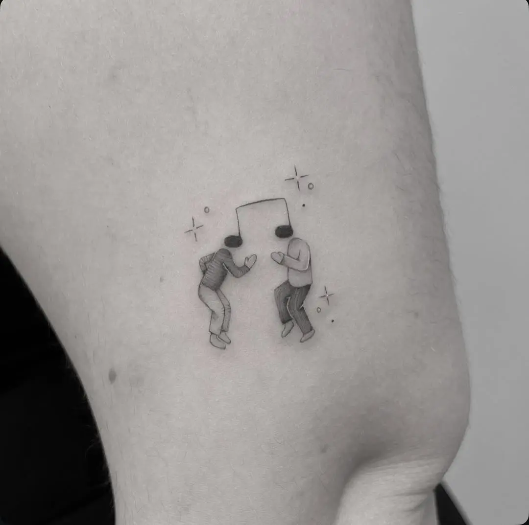 Creative music-themed tattoos for women's expression