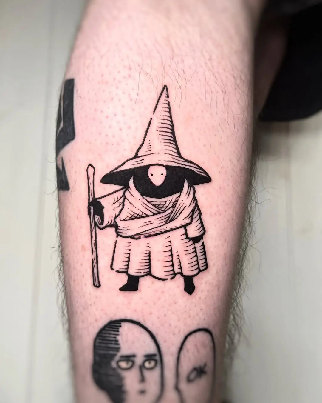 Charming whimsical character small tattoo for women