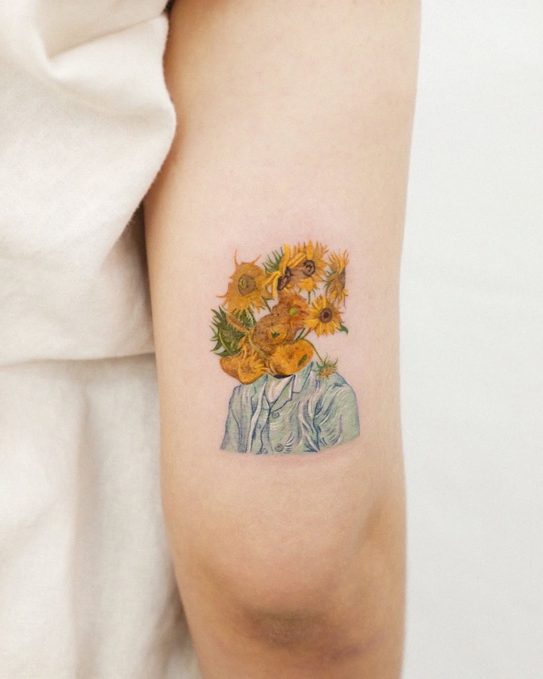 Unique sunflower tattoo blending art and nature