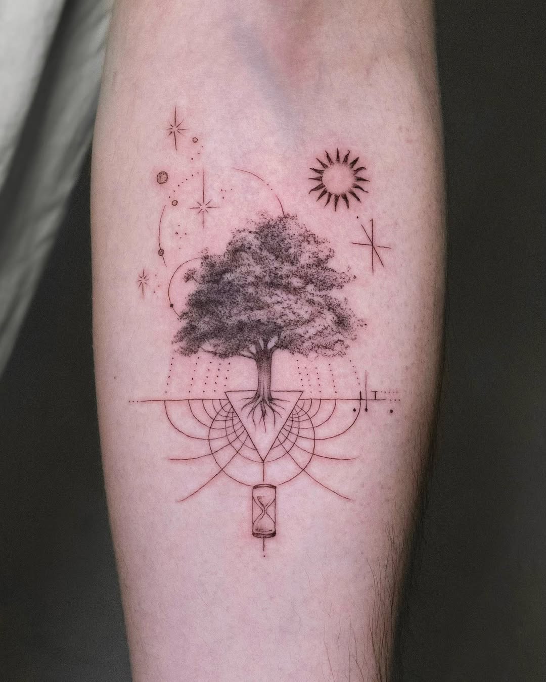 Stunning minimalist tree of life tattoo design